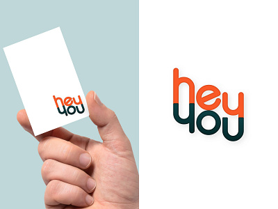 HeyYou brand branding business card card design hey heyyou identity logo recruiting recruitment you