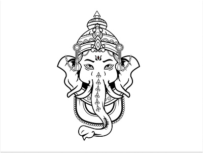 Lord Ganpati Face Illustration in FIGMA app design graphic design illustration ui vector