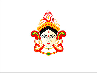 Goddess Durga Face Illustration in FIGMA app design graphic design illustration ui ux vector
