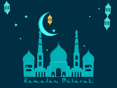 Ramadan Mubarak design graphic design illustration typography vector