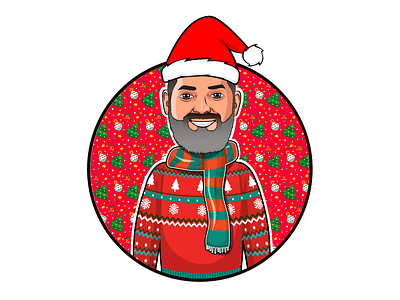 Custom Christmas Vector Portrait for Client