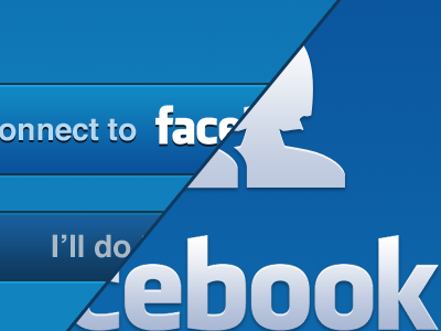 Connect to Facebook blue button facebook ios iphone ui