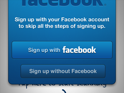 Sign Up With Facebook facebook ios iphone sign up