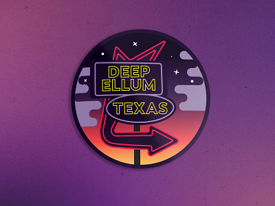 Deep Ellum sticker dallas neon sign sunset texas