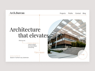Web design concept of an architectural bureau. design figma typography web design web developer