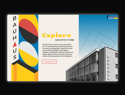 Web design concept in style of Bauhaus bauhaus design figma illustration typography ui ux web design web developer