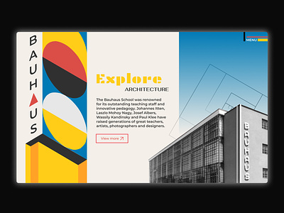Web design concept in style of Bauhaus