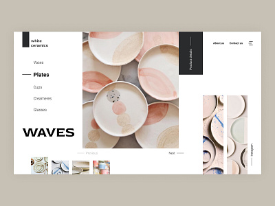 Web design concept of ceramics store ceramic design figma graphic design inspiration minimalism ui ux web design