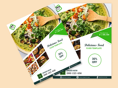 Food Flyer Template design graphic design green food poster luxury food poster ui