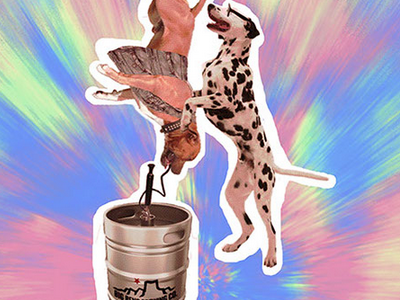 Big Bend Brewing Company Tap Takeover 60s psychedelic keg big bend craft beer cool party dogs beer photo manipulation