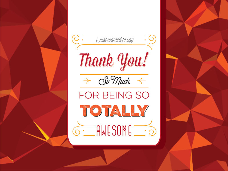 Thank You! red card type typography abstract geometric ty thank you thanks thank you card