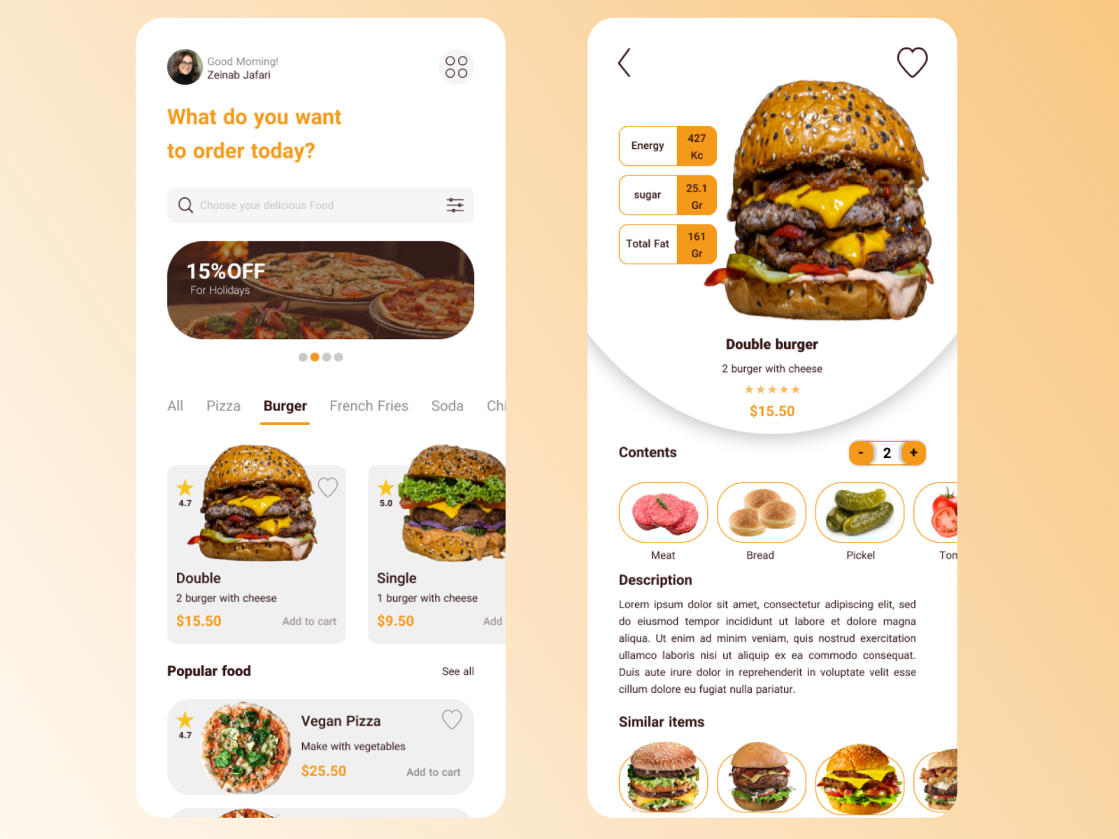 Food Delivery App by zeinab jafari on Dribbble