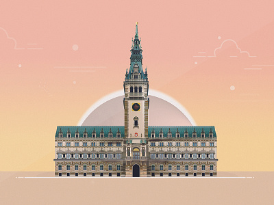 Hamburg Rathaus arhitecture building germany hamburg illustration illustrator photoshop vector