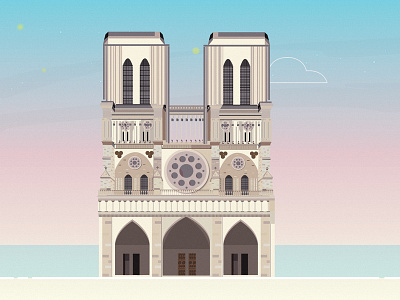 Notre Dame arhitecture france illustration illustrator notre dame paris photoshop