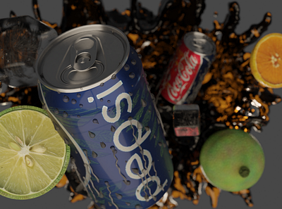 Advertising concept (made-up product) - "Pepsi-coca" 3d blender branding design graphic design ice illustration made up product pepsi coca realism soda splash