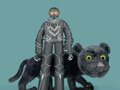 Black panthers - Chadwick Boseman tribute 3d animal black panther blender blender3d chadwick boseman forever hero illustration marvel render rest in peace rest in power wakanda
