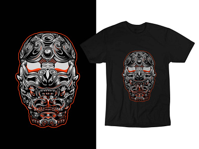 samurai lion Illustration For Tshirt Design