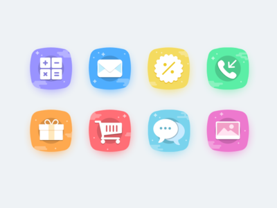 Widget Icons Aida For Dribble cart color commerce discount email icon design icons design icons set vector visual design
