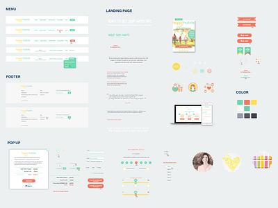 Happyhabit visuals clean color interface interface illustration menu states ui elements ui kit visual design web