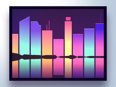 ▲ Lets Make Shapes ▲ | 01 | Gradients affinity designer design glow graphics letsmakeshapes night skyscraper visual