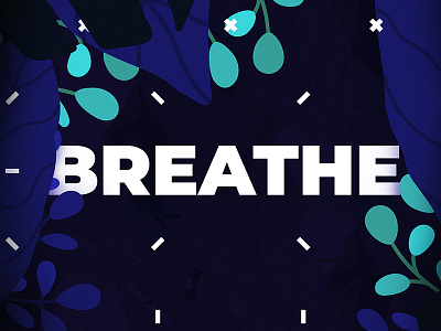 Foliage & Geometric Experiment 01 - Close View blue bright colors experiment patterns relaxing typography