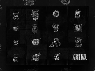 Thirty Logos : The Grind - Concept Sketch behind the scenes logo design logo design process logo designer logo sketch sketch logo sketches sketching