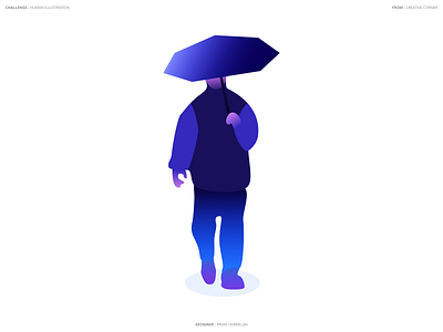 Umbrella Man - Vector
