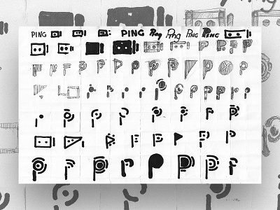Thirty Logos : Ping - Concept Sketch behind the scenes branding practice drawings logo logo design logo design challenge logo design process logo design sketch process sketch sketch