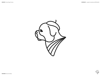 Visual Shape Exercise Dog 02 affinity designer design geometric graphics lines logo process shape shapes sketch stroke