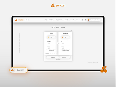 Swarm Bzzaar Connected Interface - Light Theme