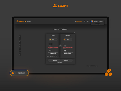 Swarm Bzzaar Connected Interface - Dark Theme