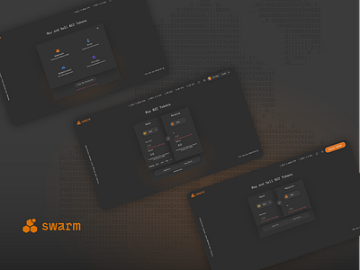 Swarm Bzzaar Connected Interface All Modals - Dark Theme blockchain branding dark theme design ethereum graphic design token interface ux