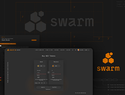 Swarm blockchain branding design ethereum graphic design logo token interface ux