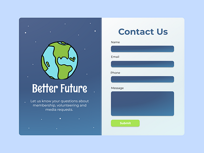 DailyUI #028 Contact Us