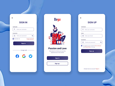 Sign in/ Sign Up UI Mobile App 3d graphic design signin typography ui ux