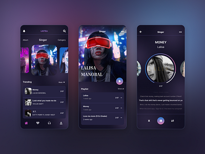 LISA BLACKPINK - MUSIC APP #DailyUi