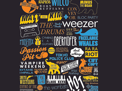 My Favorite Bands digital illustration music typography