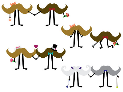 Mustache Love digital illustration mustache