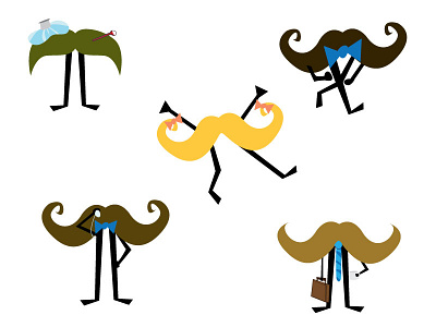 Random Mustaches digital illustration mustaches