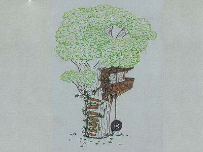 TreeHouse illustration marker treehouse trees