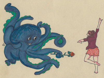 Dance with Meh? dancing illustration marker octopus