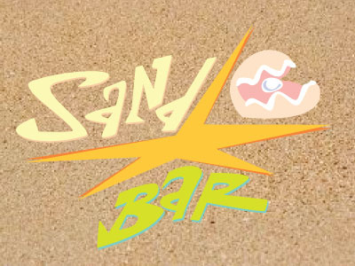 Sand Bar digital illustration logo ocean typography