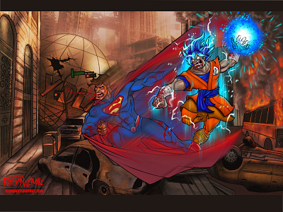 Goku Vs Superman dragon ball z manga studio fan art superman fight of the century goku vs wacom cintiq what it
