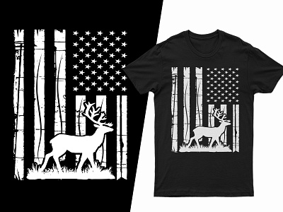 Deer Hunting American Flag american