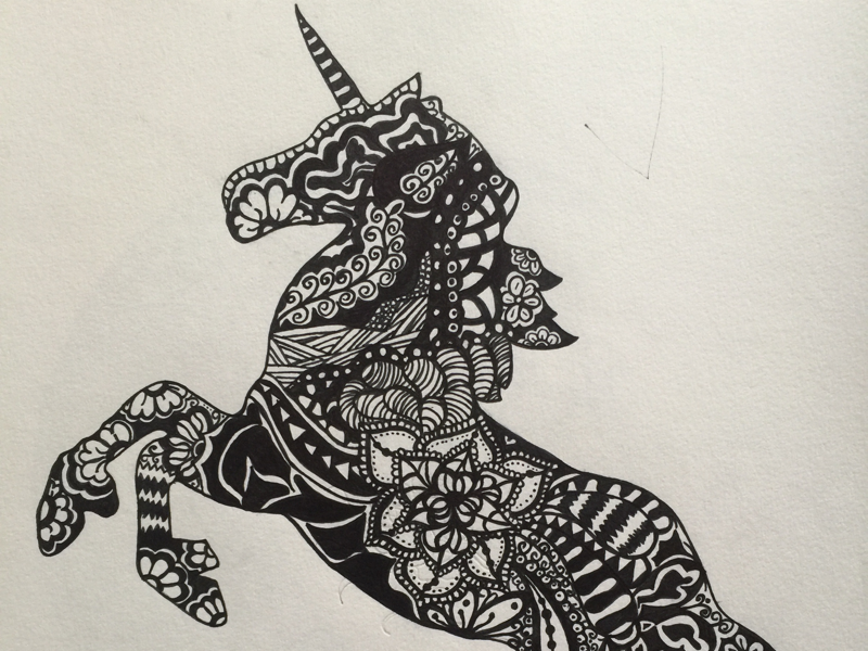 Unicorn - Zentangle Art by Milena on Dribbble