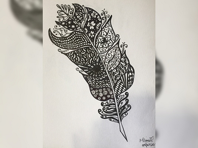 Feather Pen - Zentangle Art
