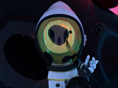 The Encounter 3d astronaut character space