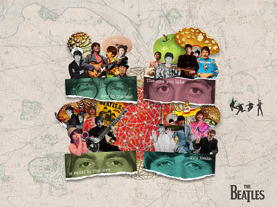 References series - The Beatles . 2020 band collage design fab4 fabfour george harrison john lennon paul mccartney references ringo starr series the beatles turdus