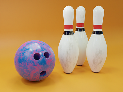 Bowling 3d 3d art 3dart 3dillustration blender blender3d digitalart illustration lowpoly modeling render