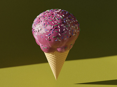 Procedural Ice Cream 3d 3d art 3dart 3dillustration blender blender3d digitalart modeling render